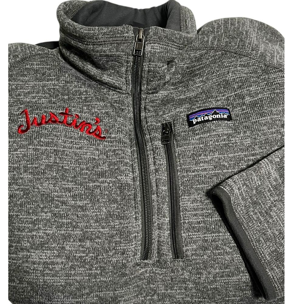 Patagonia Better Sweater 1/4-Zip Fleece Pull-over | Mens M, Gray Justin's Logo